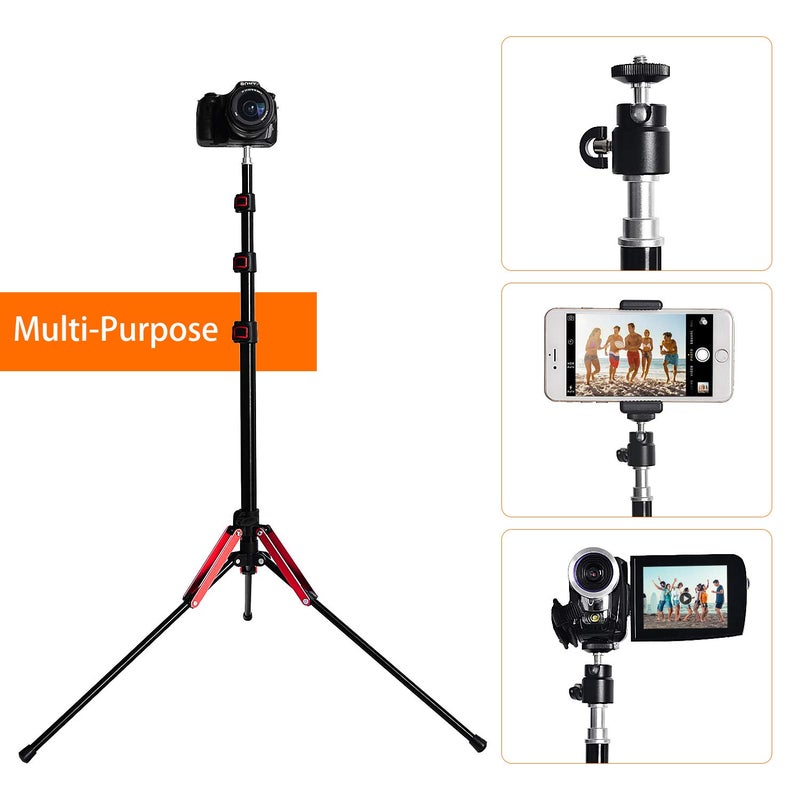 FOSOTO Photography 75" Light Stand Super Lightweight Aluminum Alloy Tripod Light Stand Reverse Legs for Ring Lights Relfectors Softboxes Umbrellas Backgrounds Video Studio with Carry Bag - Image 5
